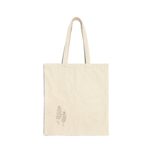 Bluebonnet Sketch Canvas Tote